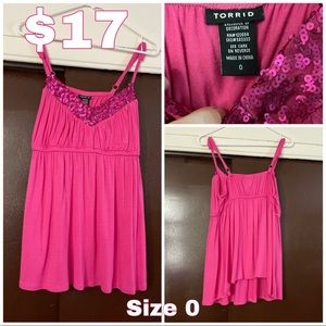 Pink sparkle torrid tank top